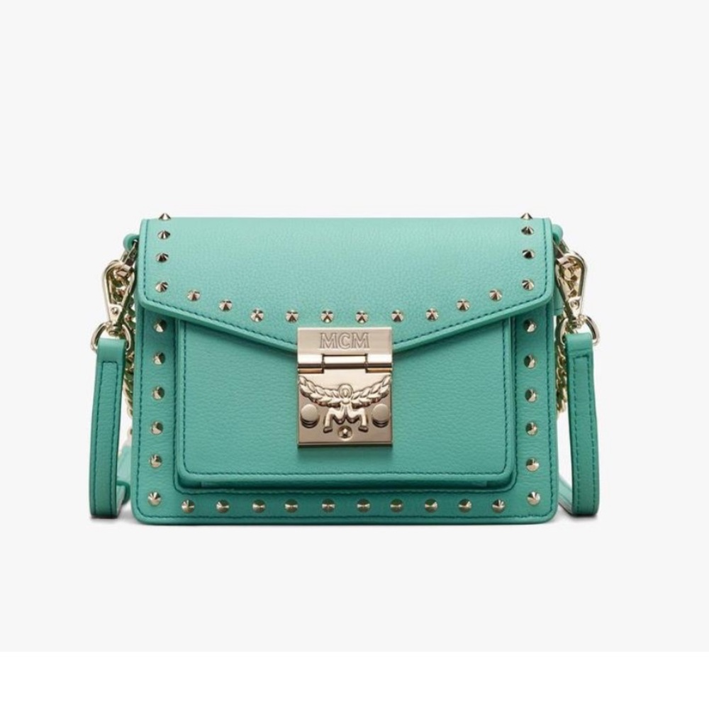 NWT! MCM MINT STUDDED CROSSBODY